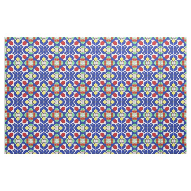 Färgrik geometrisk inspirerad blommig mönster tyg (Fat Quarter)