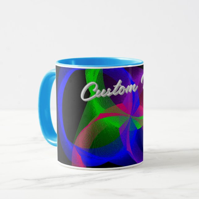Färgrik Geometrisk Kaffe Mugg Med Cirkulär Design (Framsida vänster)