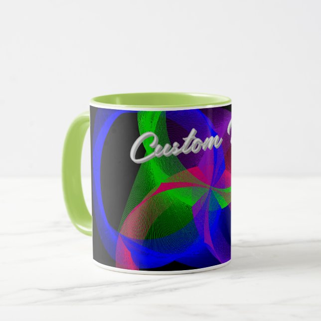 Färgrik Geometrisk Kaffe Mugg Med Cirkulär Design (Framsida vänster)