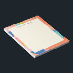 Färgrik geometrisk kant Personligt namn  Anteckningsblock<br><div class="desc">Lägg till en färgklick i dina dagliga anteckningar med detta Färgrika geometriska kant Personligt namn anteckningsblock. De djärva,  livfulla kanterna ramar in ditt namn vackert och gör varje sida speciell. Det är en perfekt blandning av kreativitet och praktiskhet för alla som älskar personlig pappersvaror med en färgklick.</div>