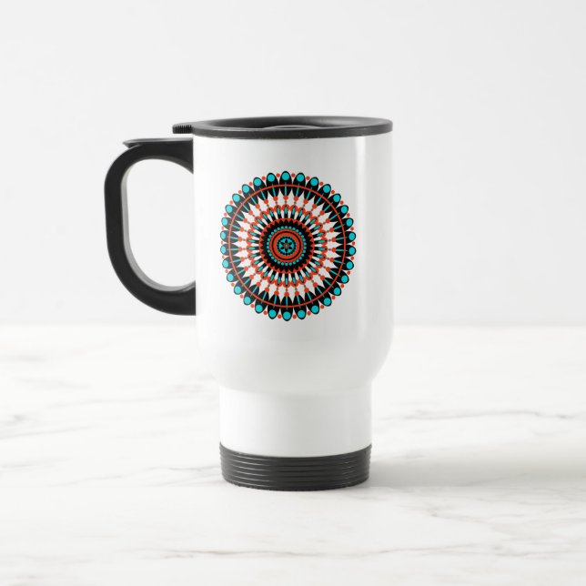Färgrik geometrisk mandala-konst-46456 resemugg (Vänster)