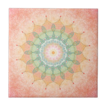 Färgrik geometrisk mandala-platta - Original digit