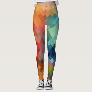 Färgrik geometrisk modern diamantmönster #3 leggings