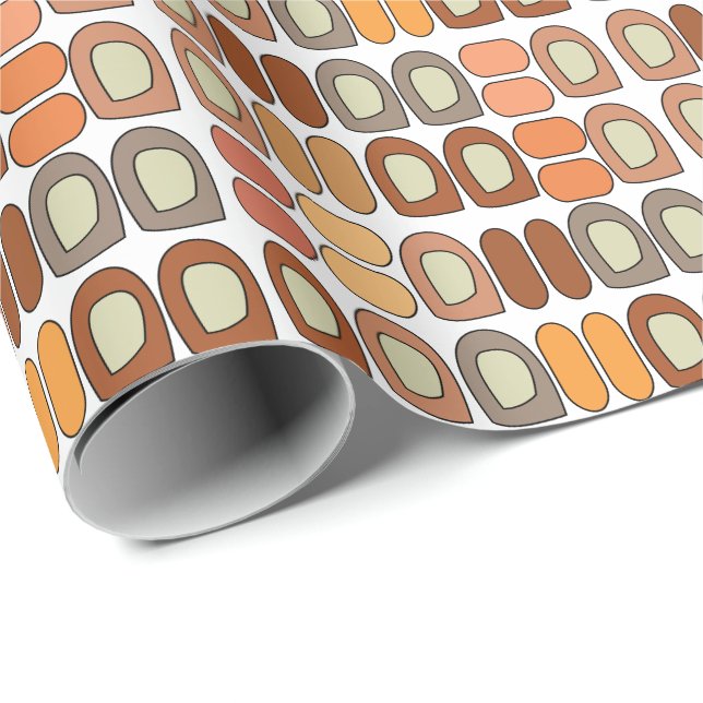 Färgrik geometrisk modernism från mitten av 1900-t presentpapper (Rullad Hörn)