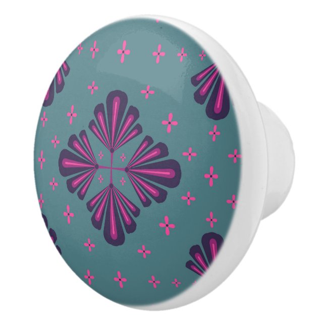 Färgrik geometrisk mönster i klassisk retro stil knopp (Höger)