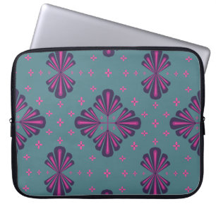 Färgrik geometrisk mönster i klassisk retro stil laptop fodral