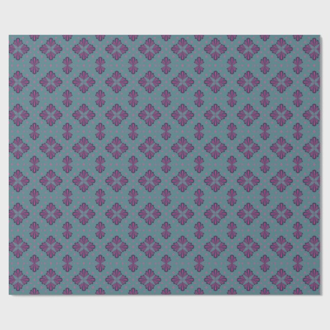 Färgrik geometrisk mönster i klassisk retro stil presentpapper (Platt)
