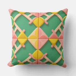 Färgrik geometrisk mönster kudde