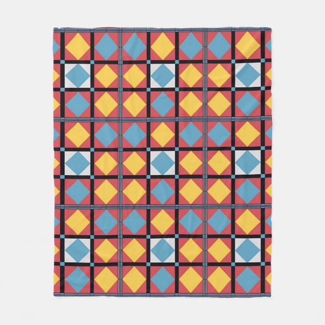 Färgrik geometrisk mönster med abstrakta former fleecefilt (Framsidan)