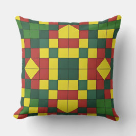 Färgrik geometrisk mönster med abstrakta former kudde