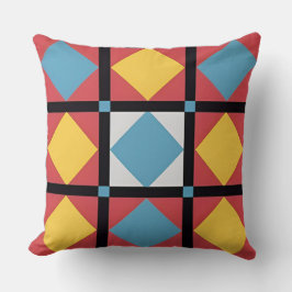 Färgrik geometrisk mönster med abstrakta former kudde