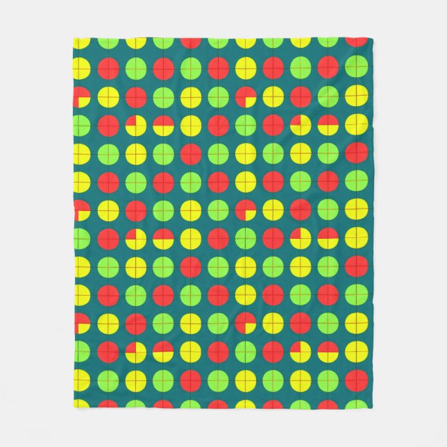 Färgrik geometrisk mönster med grönt, rött fleecefilt (Framsidan)