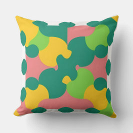 Färgrik geometrisk mönster med livfulla former kudde