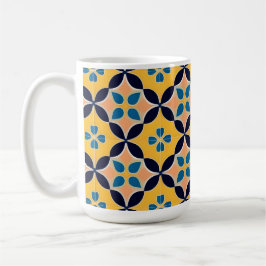 Färgrik geometrisk mönster med retro-plattdesign kaffemugg