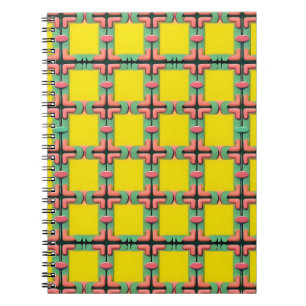 Färgrik geometrisk mönster med symmetrisk design anteckningsbok
