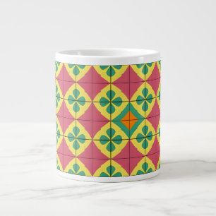 Färgrik geometrisk mönster med symmetrisk kakel jumbo mugg
