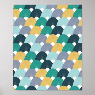 Färgrik geometrisk mönster poster