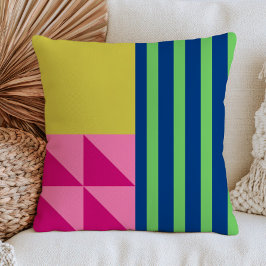 Färgrik geometrisk mönster retro mitten av 1900-ta kudde