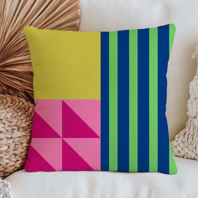 Färgrik geometrisk mönster retro mitten av 1900-ta kudde (Skapare uppladdad)