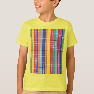 Färgrik geometrisk mönster-T-shirt på gul | Bol T Shirt