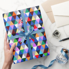Färgrik geometrisk mönstrad presentpapper