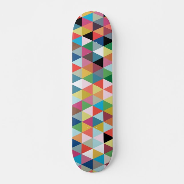Färgrik geometrisk mönstrad Skateboard (Framsida)