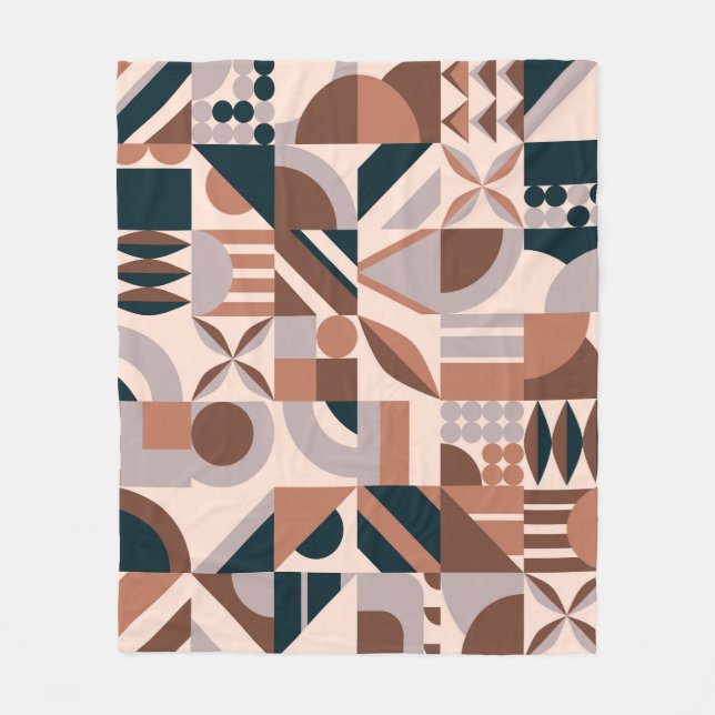 Färgrik geometrisk mosaik, abstrakt bakgrund. fleecefilt (Framsidan)