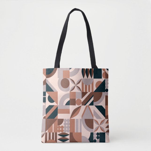 Färgrik geometrisk mosaik, abstrakt bakgrund. tygkasse (Framsida)