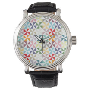 Färgrik geometrisk Pinwheel Armbandsur