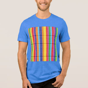 Färgrik geometrisk regnbågsrutig mönster T-shirt
