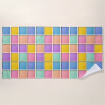 Färgrik geometrisk rutnäts panel