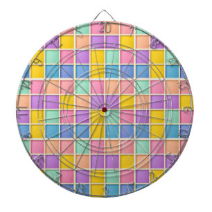 Färgrik geometrisk rutnäts panel darttavla