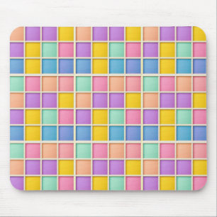 Färgrik geometrisk rutnäts panel musmatta