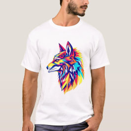 Färgrik Geometrisk Varg T-Shirt