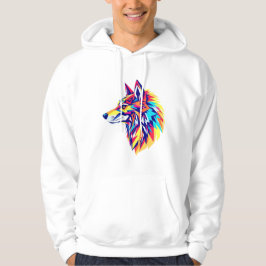 Färgrik Geometrisk Varg T-Shirt Hoodie
