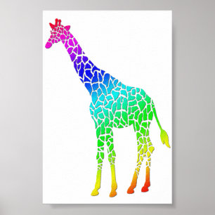 Färgrik giraff poster