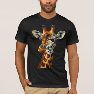 Färgrik giraffporträtt oljemålning konst t shirt