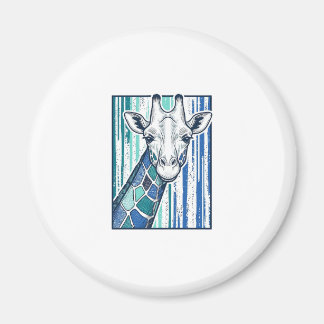 Färgrik giraffporträtt Vintage gravyr vektor Magnet
