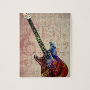 Färgrik gitarr pussel