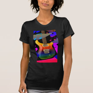Färgrik gitarr - sten på! tee shirt