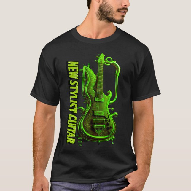 Färgrik gitarrdesign Upptäck  T Shirt (Framsida)