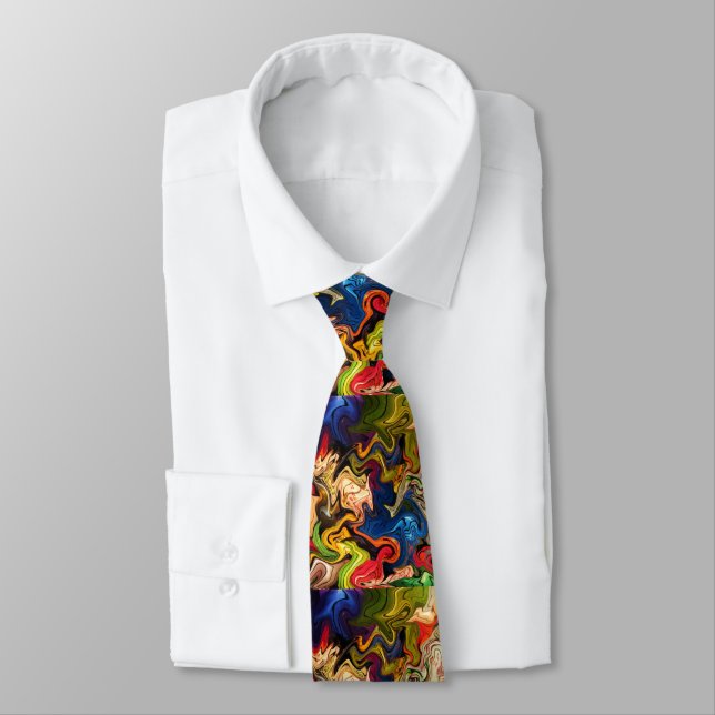 färgrik, glad, färgrik + mönster, textil slips (Bunden)