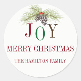 Färgrik GLÄDJEpersonligklistermärke Runt Klistermärke