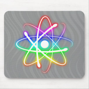 Färgrik glödande Atom - mousepad Musmatta