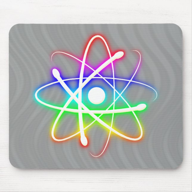 Färgrik glödande Atom - mousepad Musmatta (Framsidan)