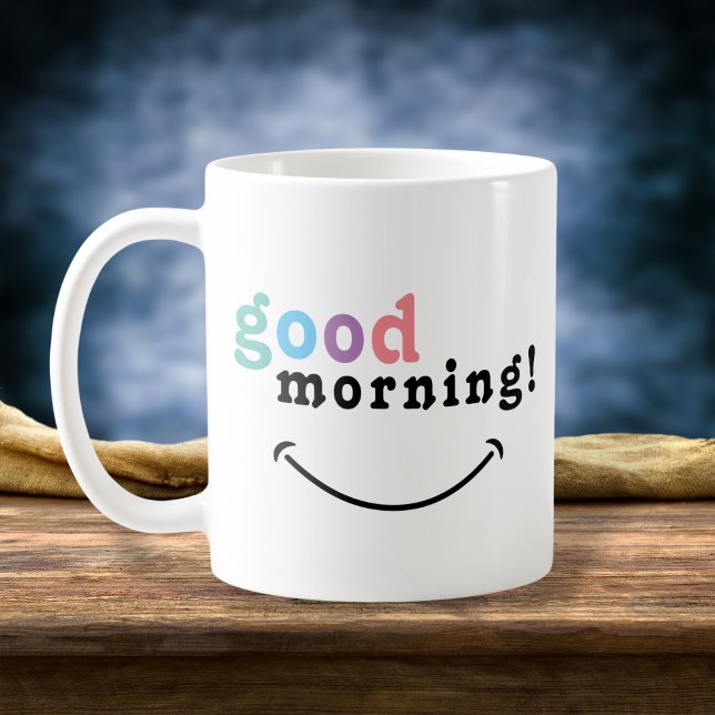Färgrik God Morgon Typografi Kaffe Mugg (Skapare uppladdad)