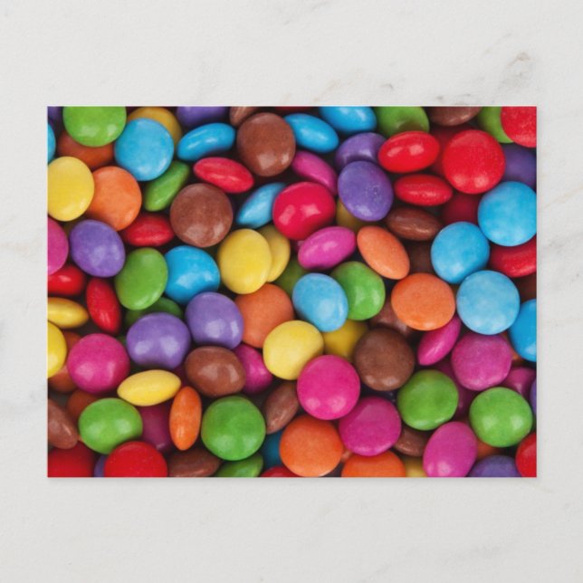 Färgrik godispåverkan vykort (Framsida)