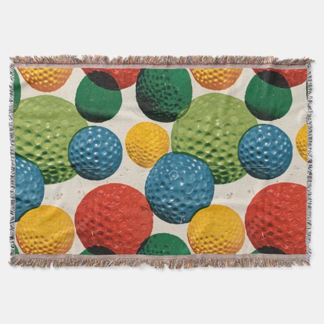 Färgrik golfbollsdesign filt (Framsidan)