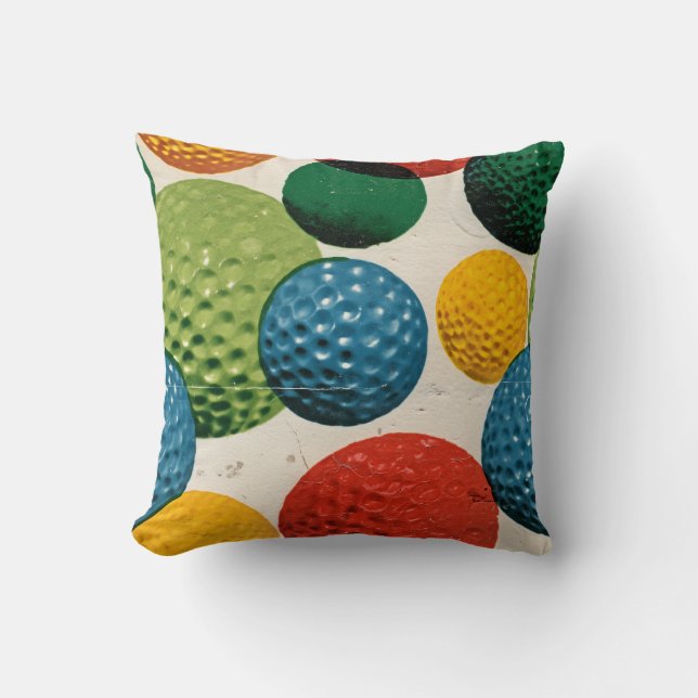 Färgrik golfbollsdesign kudde (Framsida)