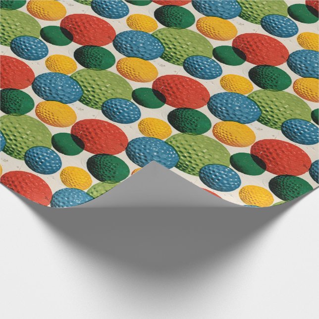 Färgrik golfbollsdesign presentpapper (Hörn)